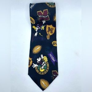 Walt Disney Mickey Mouse Football Themed 100% Silk Men’s Necktie